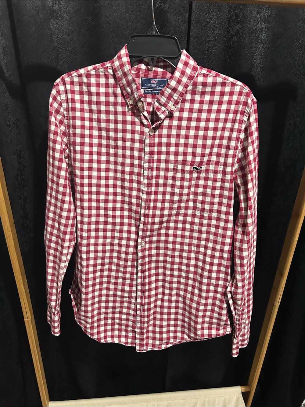 Vineyard Vines Red & White Gingham Button-Down Shirt